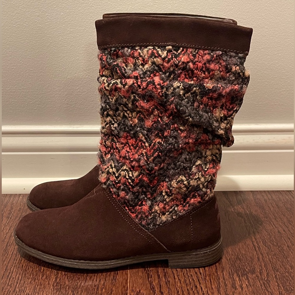 Toms Womens 710515 Multicolor Suede Block Heel Mid Calf Pull On Slouch Boot Sz 6